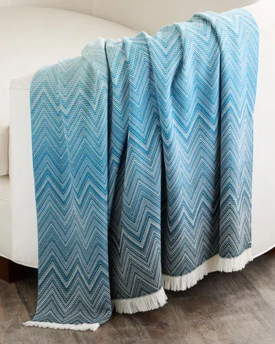 Missoni Ciro Wool Throw, 51.2" X 75" In Blue