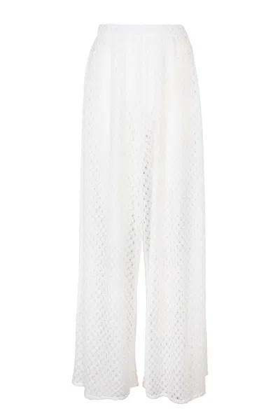 Missoni Classic Trouser In Lame Viscose White