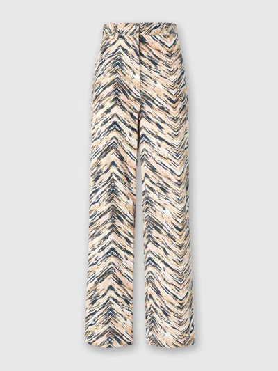 Missoni Classic Trousers In Animal Print Zig Zag Cotton In Multicoloured