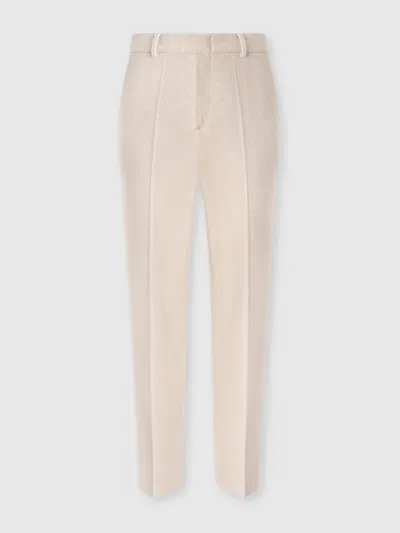 Missoni Classic Trousers In Cotton And Viscose With Tone-on-tone Zigzag Pattern In Neutral