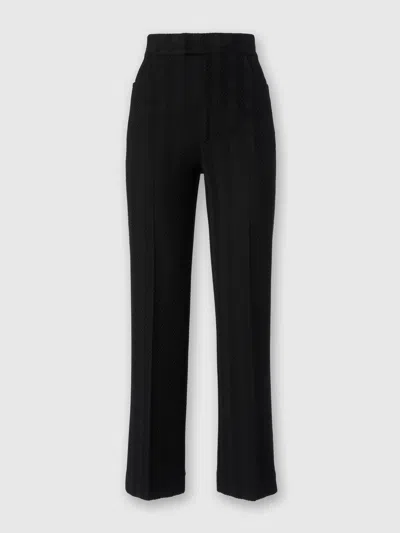 Missoni Classic Trousers In Cotton And Zigzag Viscose With Cropped Hem In Black