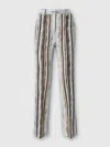 Missoni Klassische Hose Aus Gestreifter Lamé-slub-viskose Mit Verkürztem Saum In Multicoloured