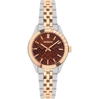 Missoni Classic Two-tone Bracelet Watch, 34mm In Silver