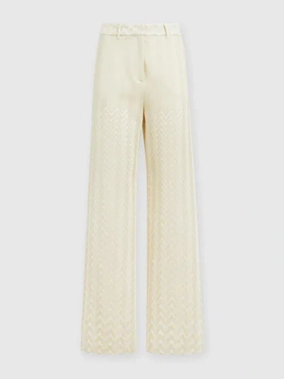 Missoni Classic Zigzag Cotton And Viscose Trousers In Grey