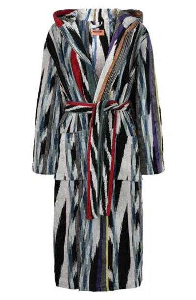 Missoni Clint Hooded Bathrobe In Black