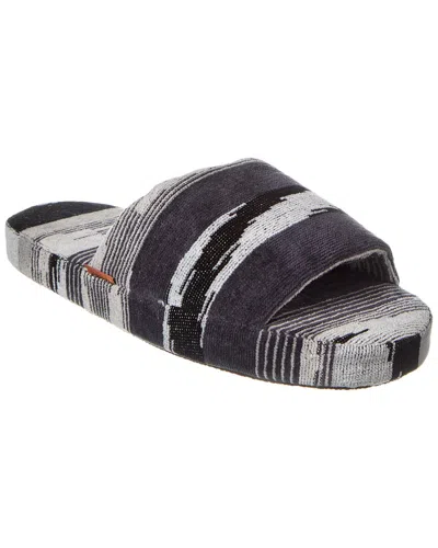 Missoni Home Striped Bath Slippers In Black