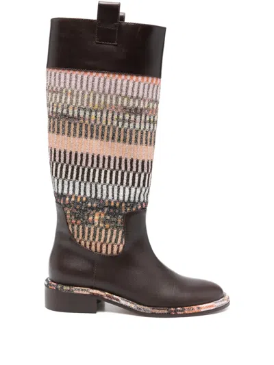Missoni Clo Panelled Boots In Multi