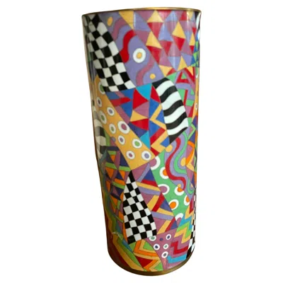 Pre-owned Missoni Cloissone Vase Colors Rare In Brown