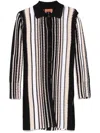 Missoni Mid-thigh Striped Coat With Textured Finish