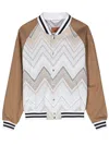 Missoni Chevron-jacquard Towelly Bomber Jacket In Beige
