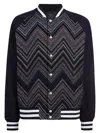 Missoni Panelled-design Bomber Jacket In Blue