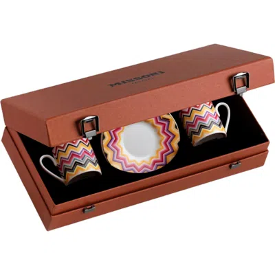 Missoni Coffee Cup & Saucer Set Of 2 In Luxury Box In Multi