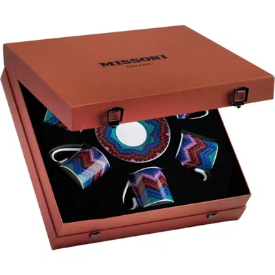 Missoni Coffee Cup & Saucer Set Of 6 In Luxury Box In Multi