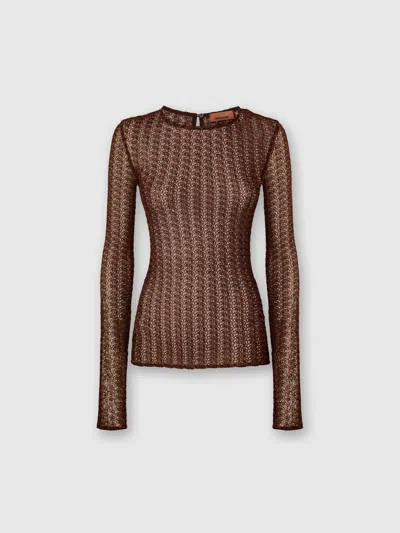 Missoni Pullover Mit Kragen Aus Viskose-lamé-spitzenmotiv In Rust,black