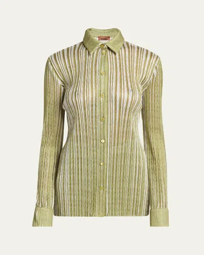 Missoni Collared Button Down Shirt In Cardamom Seed
