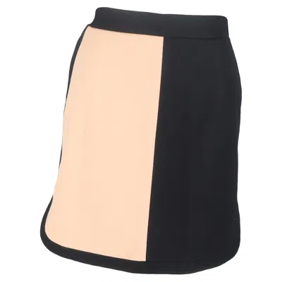 Missoni Color-block Mini Skirt In Black And Nude Wool