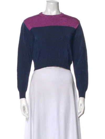 Pre-owned Missoni Colorblock Pattern Crew Neck Top In Blue