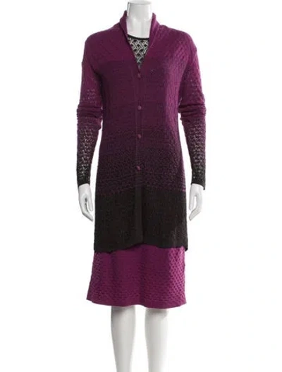 Pre-owned Missoni Colorblock Pattern Crochet Trim Dress Set In Purple