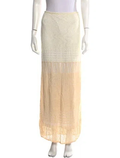 Pre-owned Missoni Colorblock Pattern Midi Length Skirt In Neutral