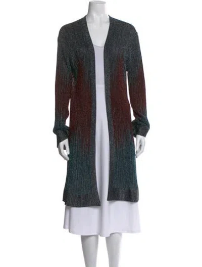 Pre-owned Missoni Colorblock Pattern Open Front Sweater In Multi
