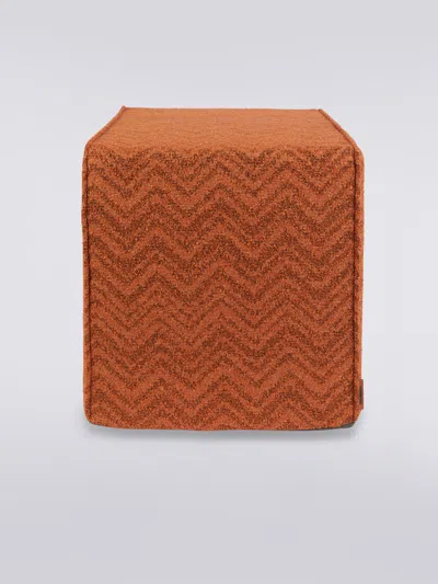 Missoni Würfelförmiger Sitzpuff Columbia 40x40x40 Cm Chevronmuster Mit Bouclé In Multicoloured
