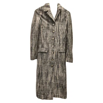 Pre-owned Missoni Contemporary Black And White Long Coat Size 38 For Women