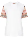 Missoni Handcrafted Chevron Crew Neck T-shirt In White