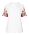Missoni Handcrafted Chevron Crew Neck T-shirt In White