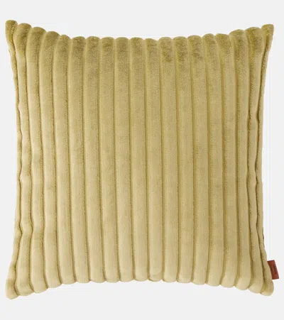 Missoni Coomba Ribbed-knit Velvet Cushion In Green