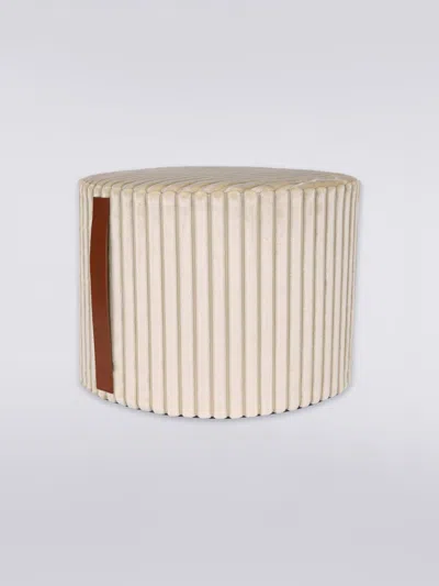 Missoni Coomba Cylinder Pouf 40x30 In White