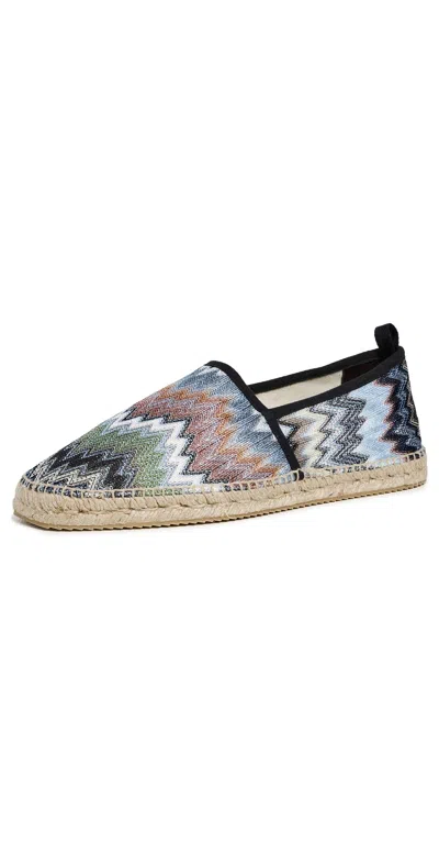 Missoni Corfu Espadrilles Raschel Snake Grey Blue In Multi