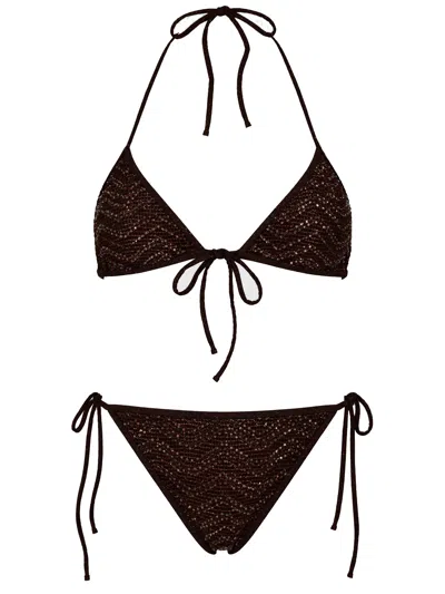 Missoni Costume Bikini Con Paillettes In Brown