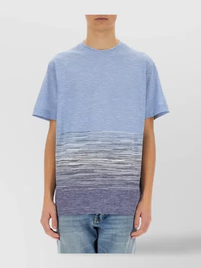 MISSONI COTTON AND LINEN T-SHIRT WITH GRADIENT PATTERN