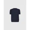 Missoni Cotton And Silk Knit Crewneck T-shirt With 3d Chevron In Blue