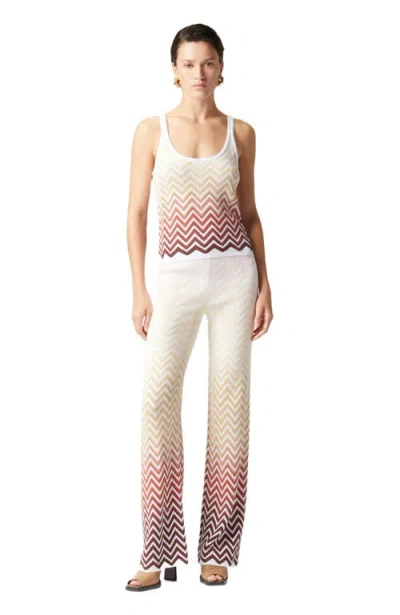 Missoni Cotton And Viscose Chevron Dégradé Basket In Red Multicoloured
