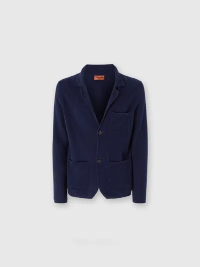 Missoni Cotton And Viscose Knit Blazer In Blue