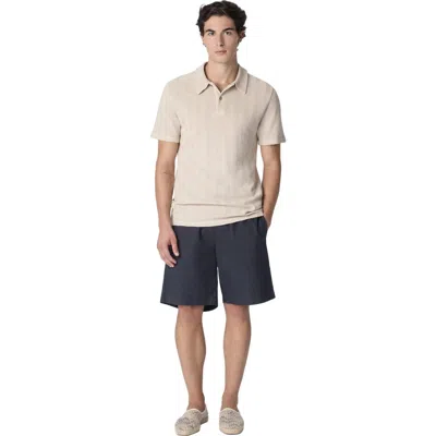 Missoni Cotton And Viscose Polo Shirt With Tone-on-tone Zigzag Motif In Neutral