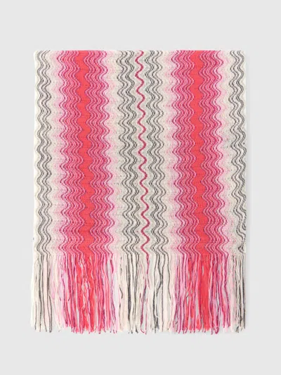 Missoni Cotton And Viscose-blend Scarf With Fringes In Green