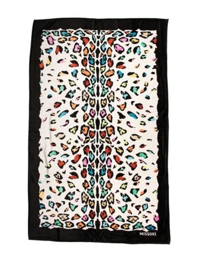 Pre-owned Missoni Cotton Beach Towel In Black/neutrals