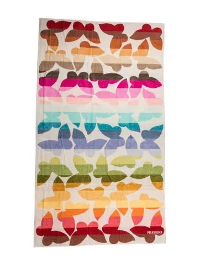 Pre-owned Missoni Cotton Beach Towel In Neutrals/pink