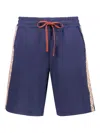 Missoni Cotton Bermuda Shorts In Blue