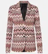 Missoni Single-breasted Blazer In Cotton And Zigzag Viscose In Multicoloured