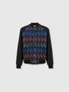 Missoni Cotton-blend Bomber Jacket With Zigzag Knit Insert In Multicoloured