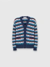 Missoni Wave-patterned Cardigan In Blue & Green