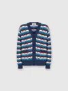 Missoni Wave-patterned Cardigan In Blue,green