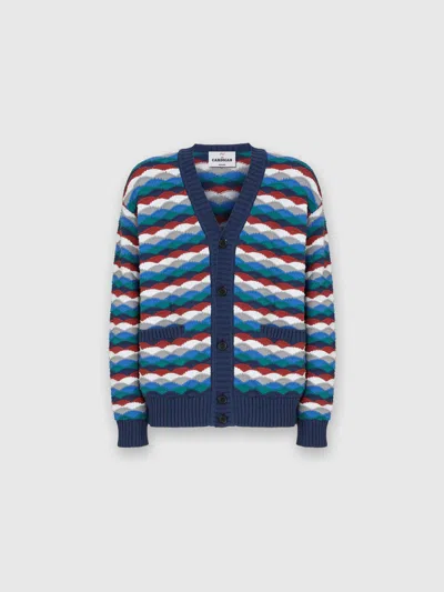 MISSONI CARDIGAN AUS EINER BAUMWOLLMISCHUNG MIT WELLENMUSTER UND KONTRASTIERENDER PASPEL
