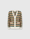 Missoni Patterned-jacquard Cardigan In White  & Orange