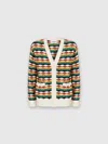 Missoni Patterned-jacquard Cardigan In White,orange
