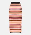 Missoni Crochet-knit Cotton-blend Pencil Skirt In Multicolor