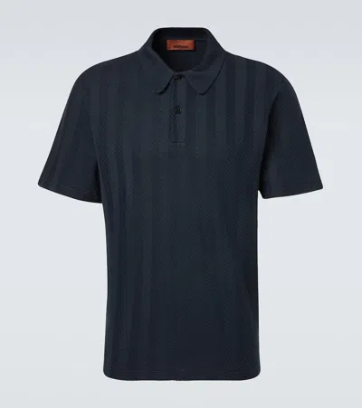 Missoni Cotton-blend Polo Shirt In Black
